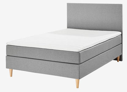Boxspring postelja 140x200 LEIRKUP siva mehka