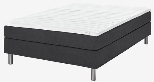 Boxspring postelja 140x200cm TYSSA črna mehka PU